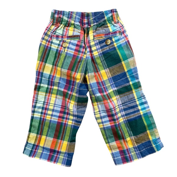 Polo Ralph Lauren Plaid 18 Month Zipper Pants Elastic Waist Pockets 100% Cotton - Picture 4 of 4